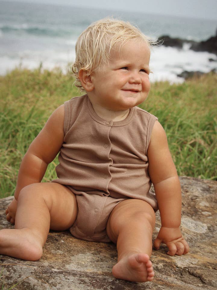 Basics Ribbed Romper for wholesale by Lennyco