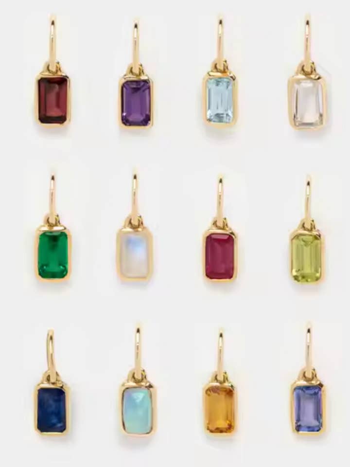 Birthstone Charms - 18K Gold Plated + CZ Stone for wholesale by Peter and June