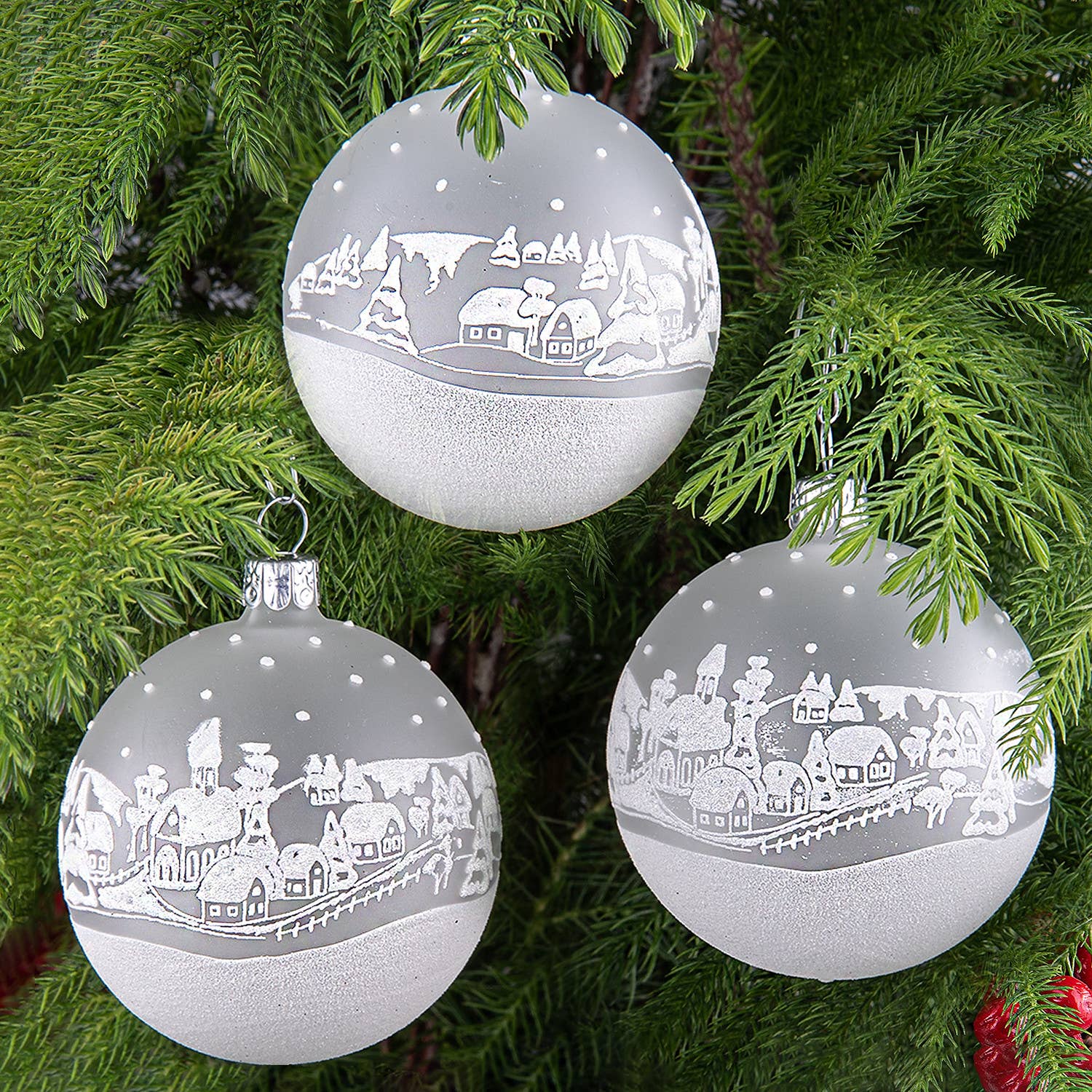 STP - Wholesale Ornament Set - Village Ball Christmas Tree Ornaments Set of 3 pc.2