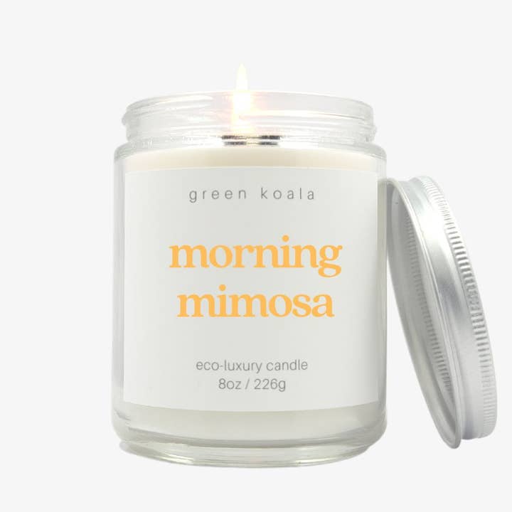 Morning Mimosa 8oz Eco-Luxury Candle for wholesale by Green Koala