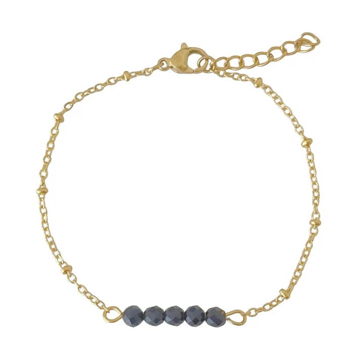 Bracelet Tourmaline Noire Facettée - Or pour la vente par Saint Clairmont