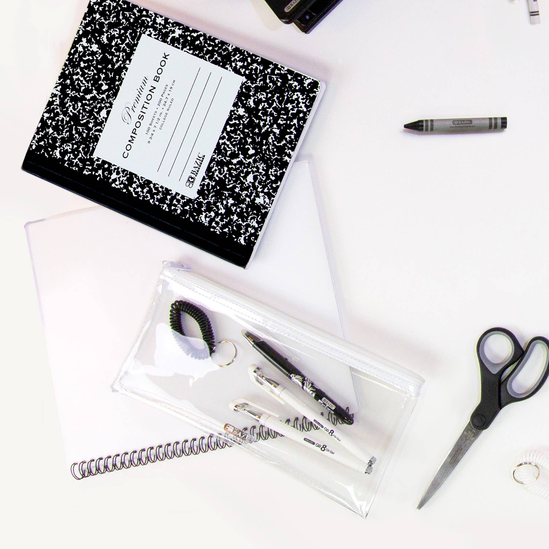 BAZIC Products - Wholesale Pencil Case/Pouch - Pencil Pouch Clear 11" x 5"5