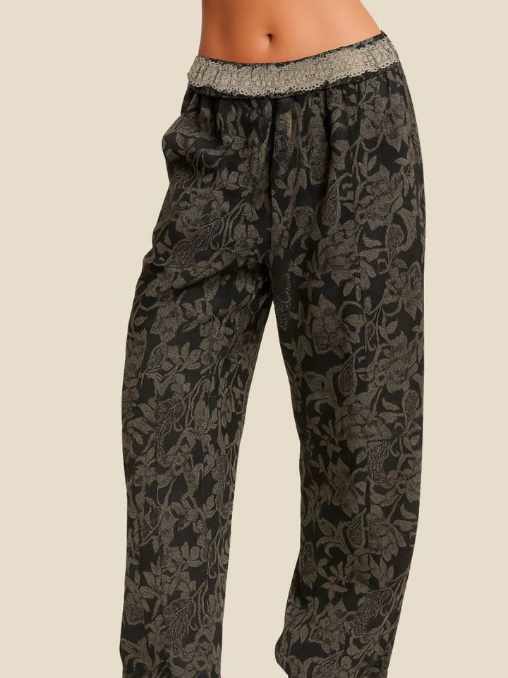 Floral Knit Casual Pants for wholesale by J.NNA