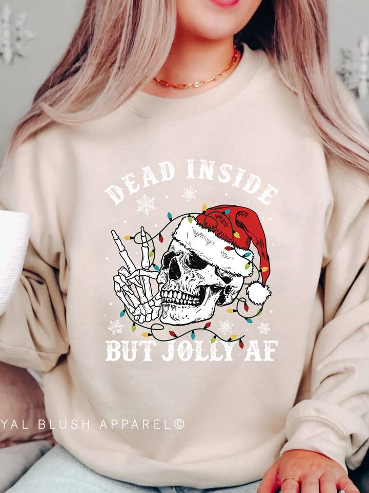 Peace Dead Inside But Jolly AF Full Colour Transfer for wholesale by RBA Transfers