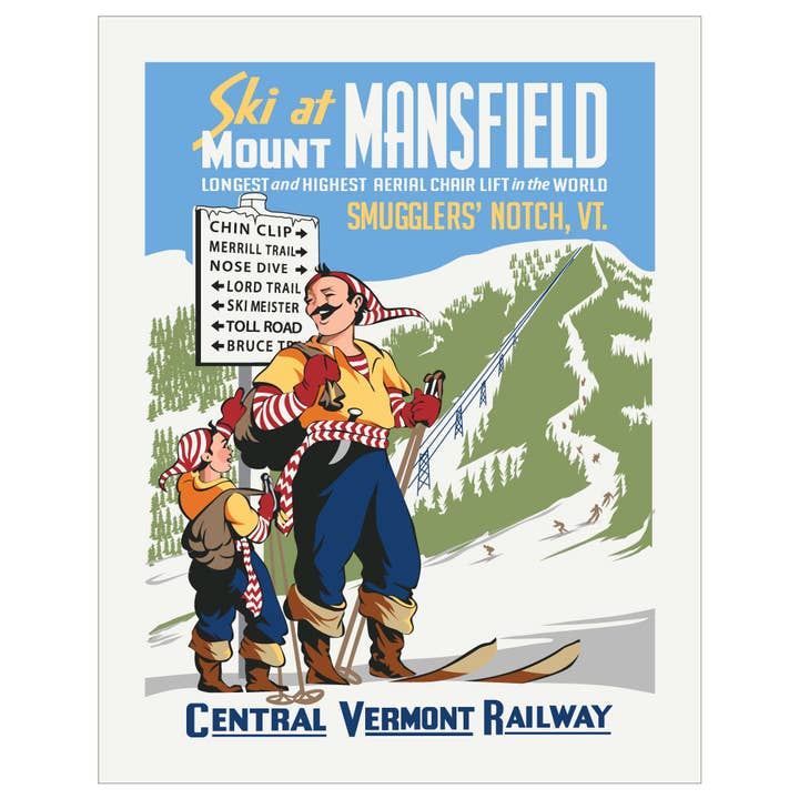 2.5'' x 3.5 Ski MT Mansfield Smugglers' Notch Vermont Magnet for wholesale by Fridgedoor