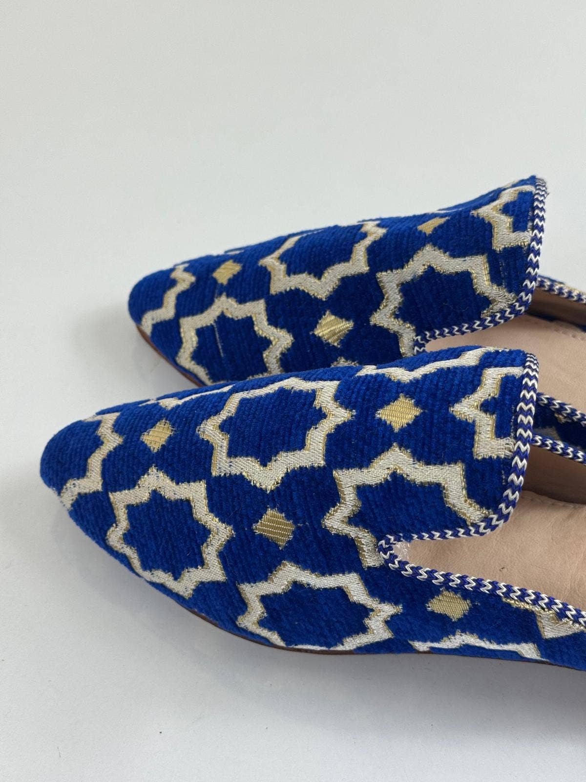 Melecraft – wholesale Mules – Women’s – Wholesale Moroccan Slippers - Handmade Blue Boho Mules5