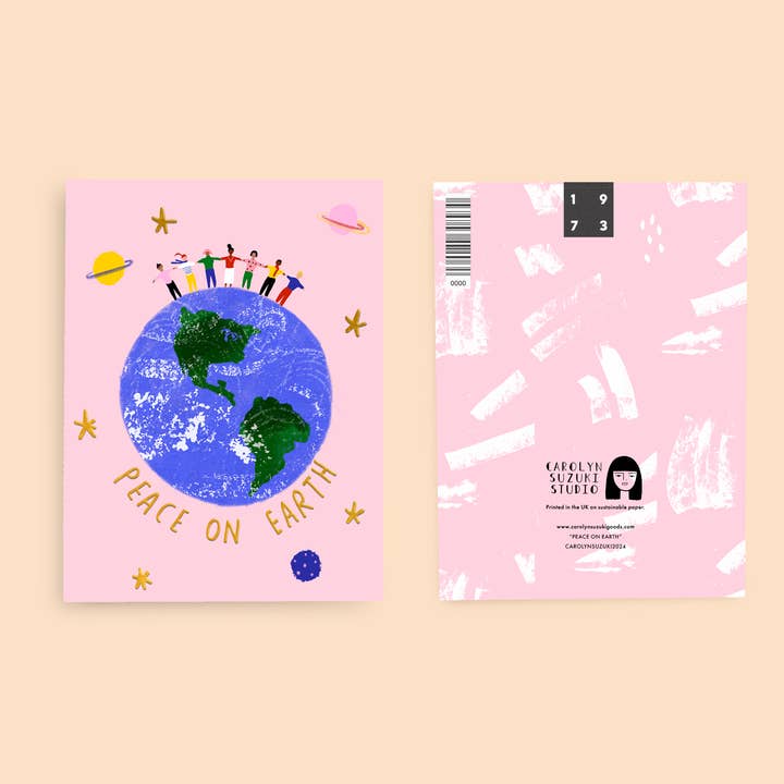 Carolyn Suzuki - Venta al por mayor Tarjetas de felicitación de Navidad - PAZ EN LA TIERRA - Tarjeta Navideña1