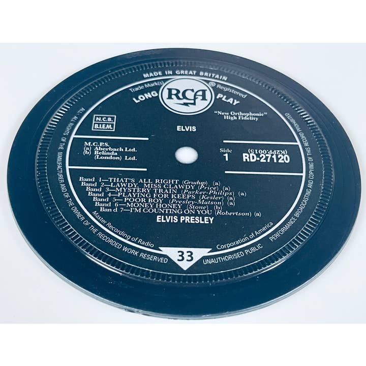 Popsters – wholesale Coasters – Elvis Presley Record label coasters. 5 in a box. Popsters.4