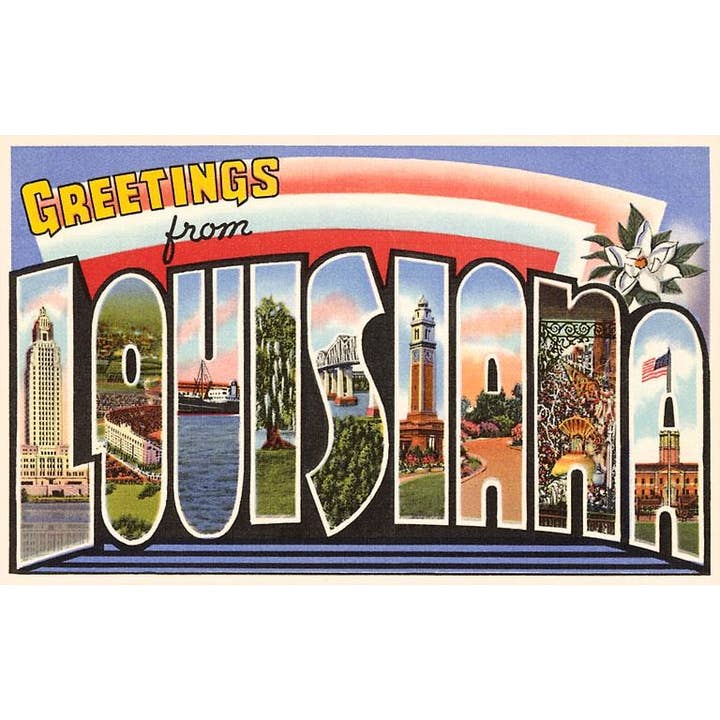 Cartolina LU-149 Saluti dalla Louisiana per la vendita all'ingrosso da parte di Found Image Press