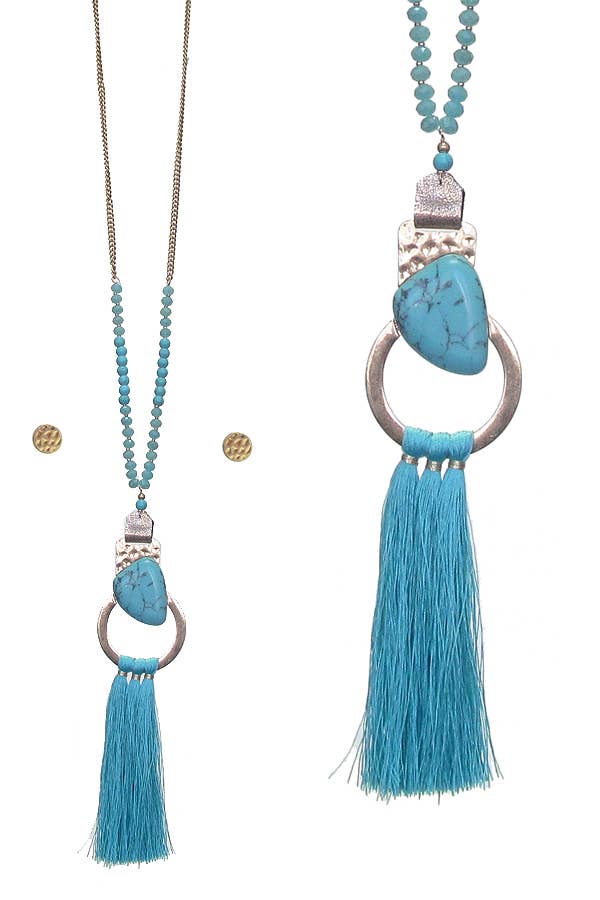 Jewelry Max - Wholesale Jewelry Set - ( G370 ) THREAD TASSEL LONG NECKLACE SET