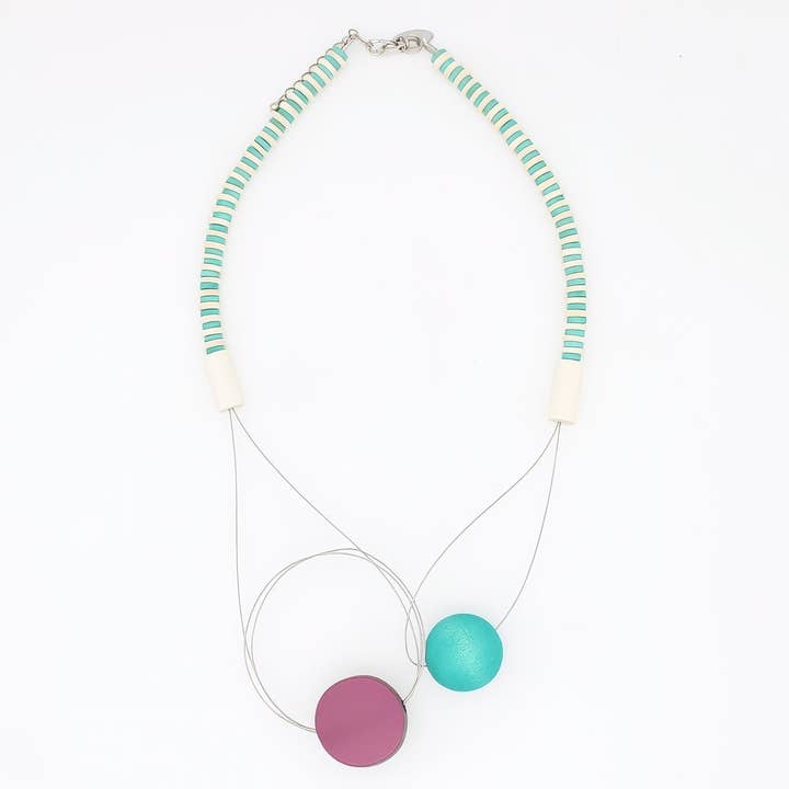 Lilac & Aqua Kathy Necklace for wholesale by Sylca Designs