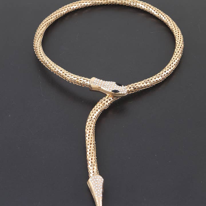 Jeweled Snake Wrap Choker Necklace for wholesale by 3AM BY H&D ACCESSORIES