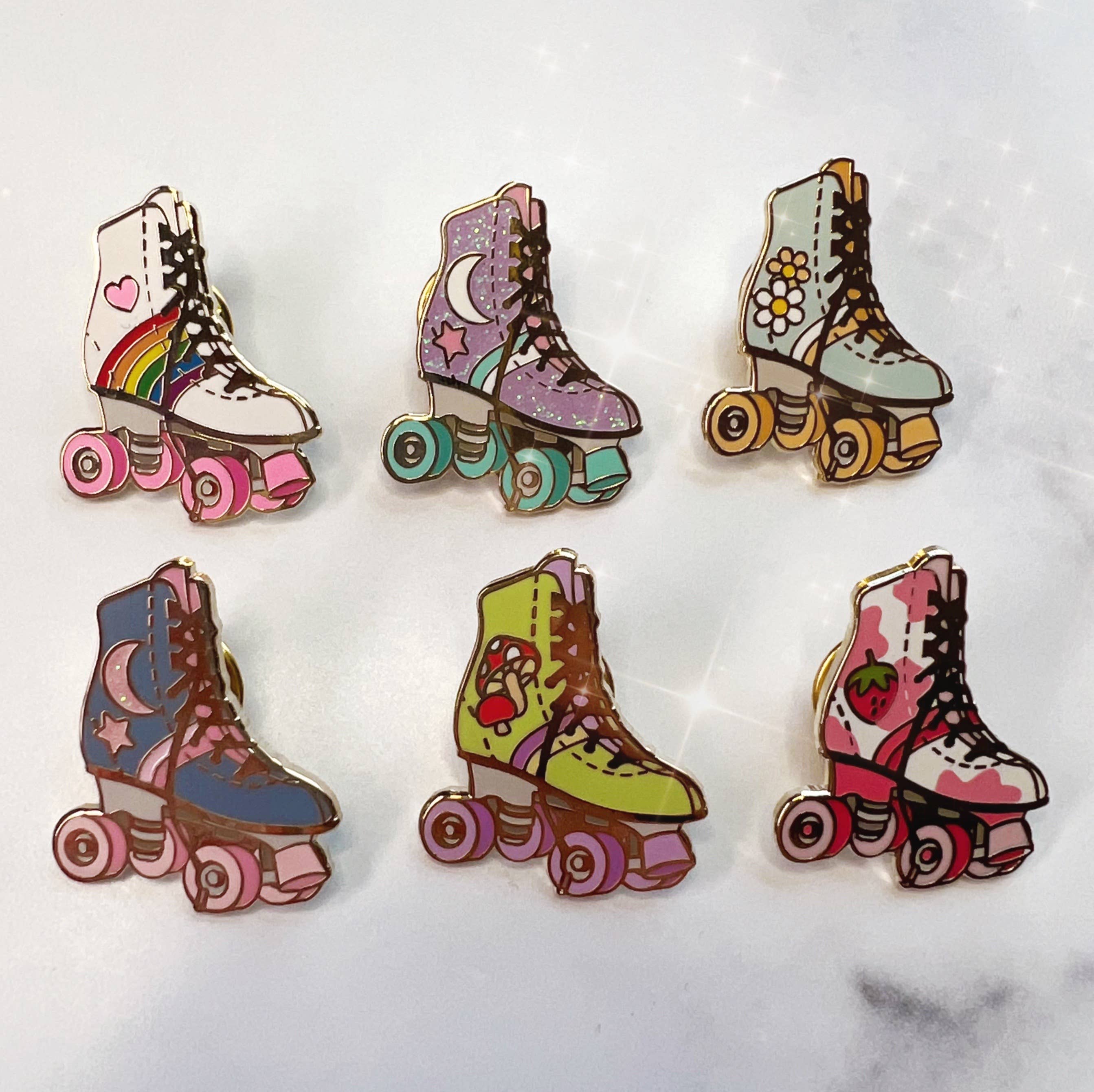 Wildflower + Co. - Wholesale Lapel Pin/Button - Roller Skate Enamel Pin - All1