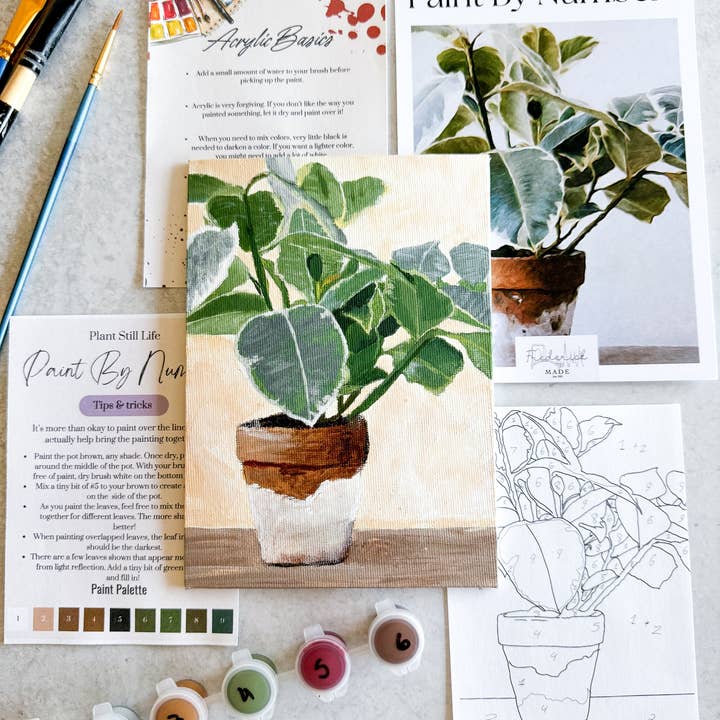 Plant Still Life Mini Paint By Number for wholesale by Frederick Made