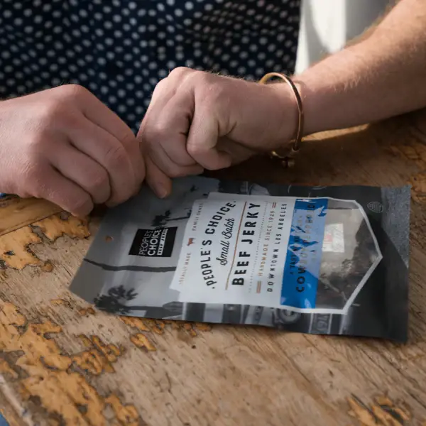 People's Choice Beef Jerky - Wholesale Jerky - Test Kitchen - Cowboy Peppered Beef Jerky 2.0oz2