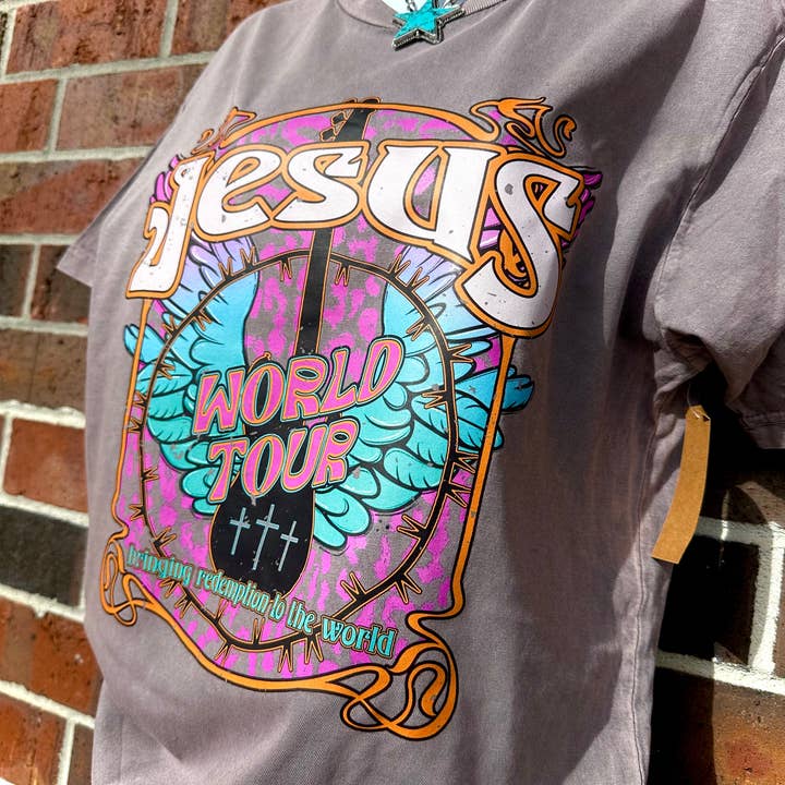 Camiseta Jesus World Tour para venta al por mayor de Psalms & Grace Design Co.