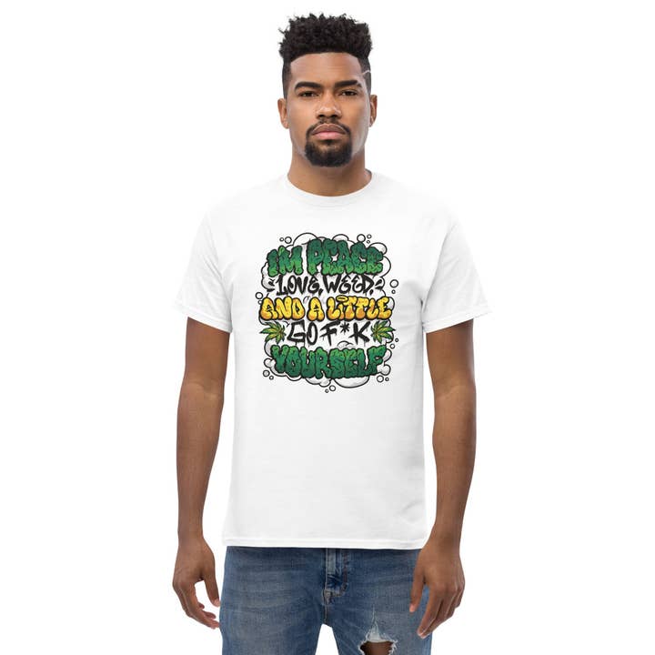 Peace & Weed Graphic Tee for wholesale by TheStashHouse