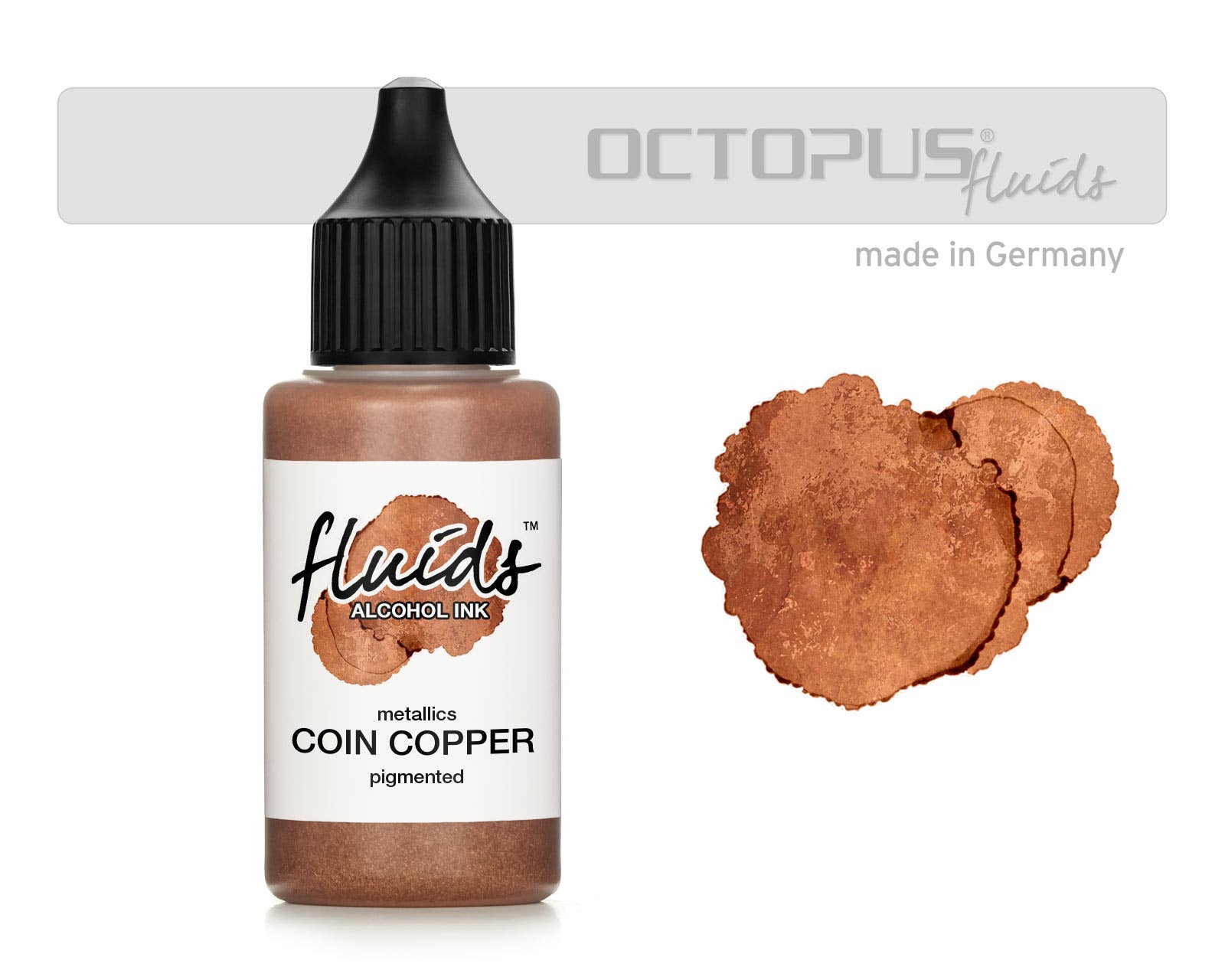 Octopus Concept GmbH – wholesale Craft supplies – Fluids Alcohol Ink COIN COPPER, alcohol ink for fluid art
