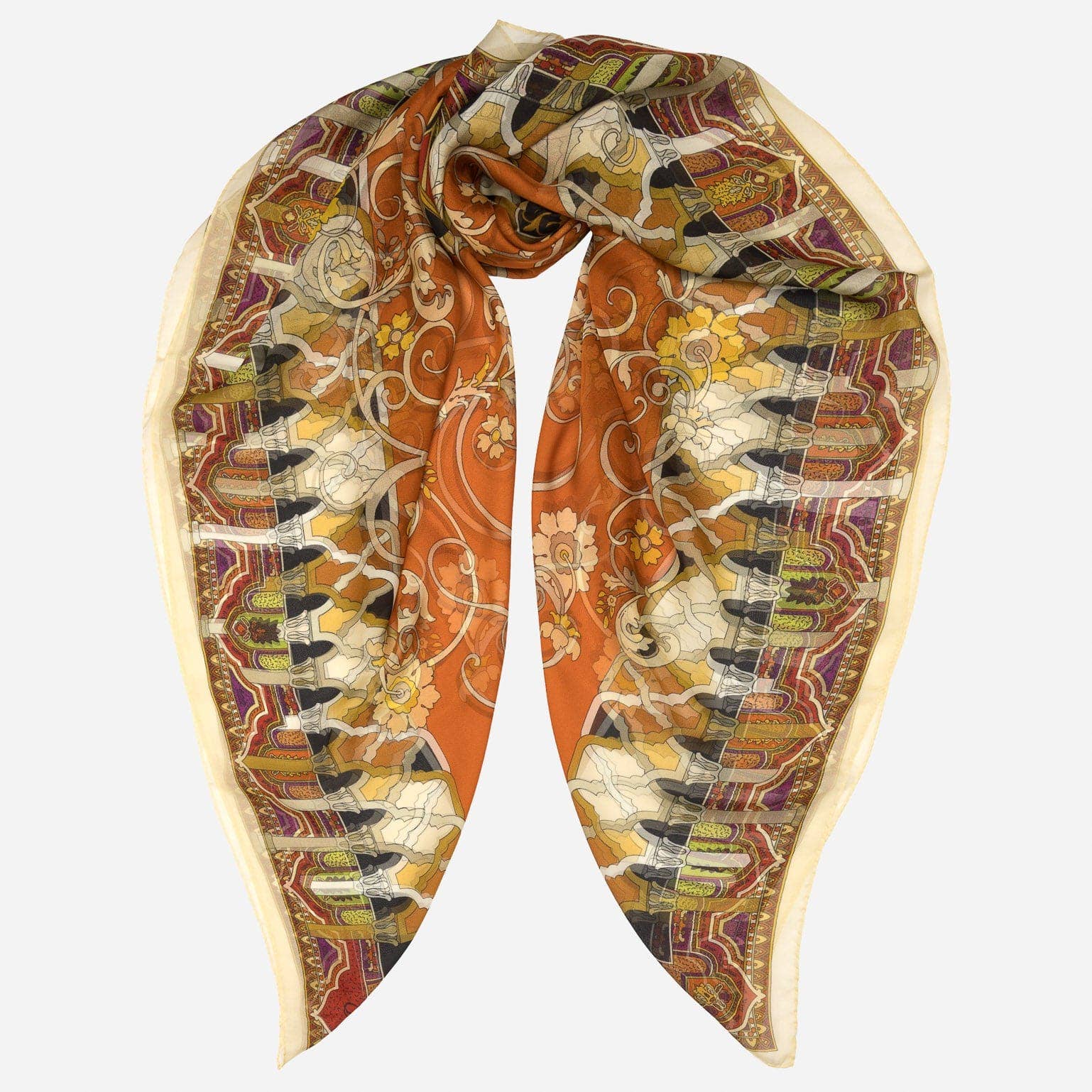 Elizabetta Made in Italy USA – wholesale Halsduk - Dam – Natalia - Sidenhalsduk Sjalar - Apelsinmarmelad1