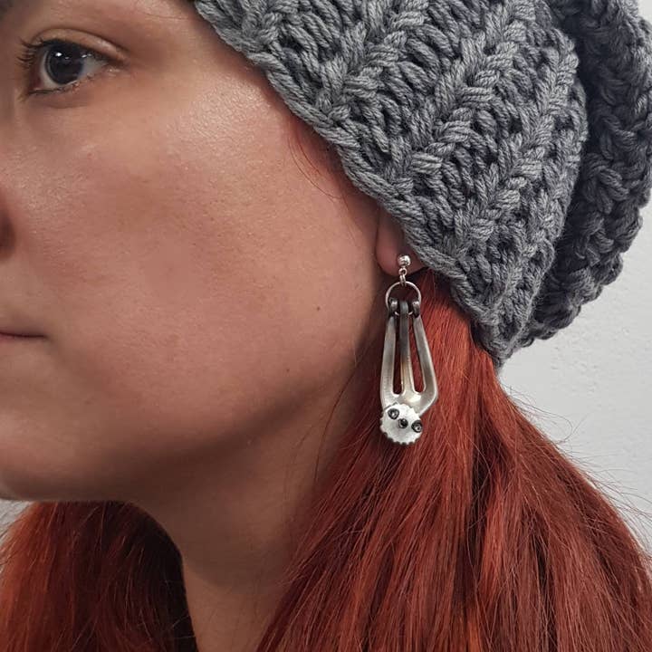 Brincos Fork Sloth jóias com talheres por atacado de Gleamlety