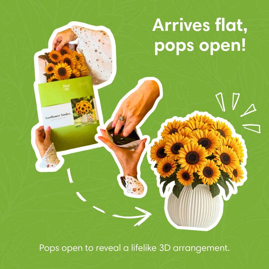 PetalPal - Wholesale Gewone wenskaart - Zonnebloem Glimlach Pop-Up Boeket7