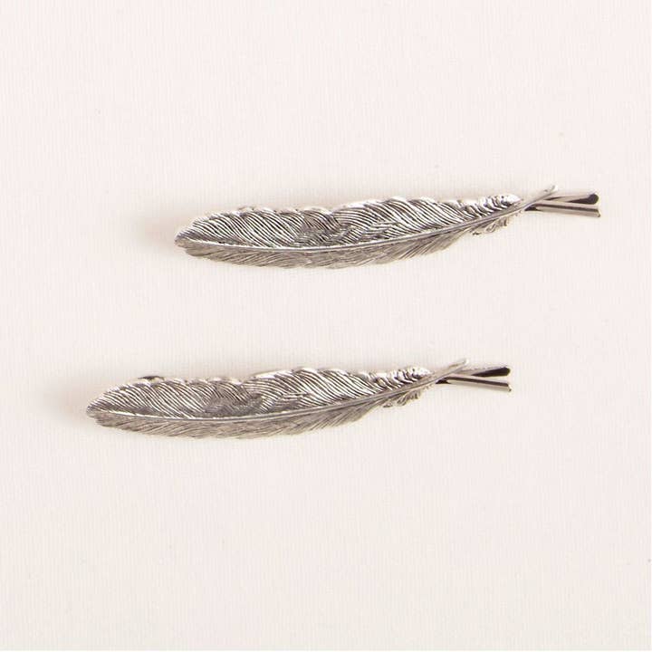 Metal Feather Bobby Pin for wholesale by Altiplano