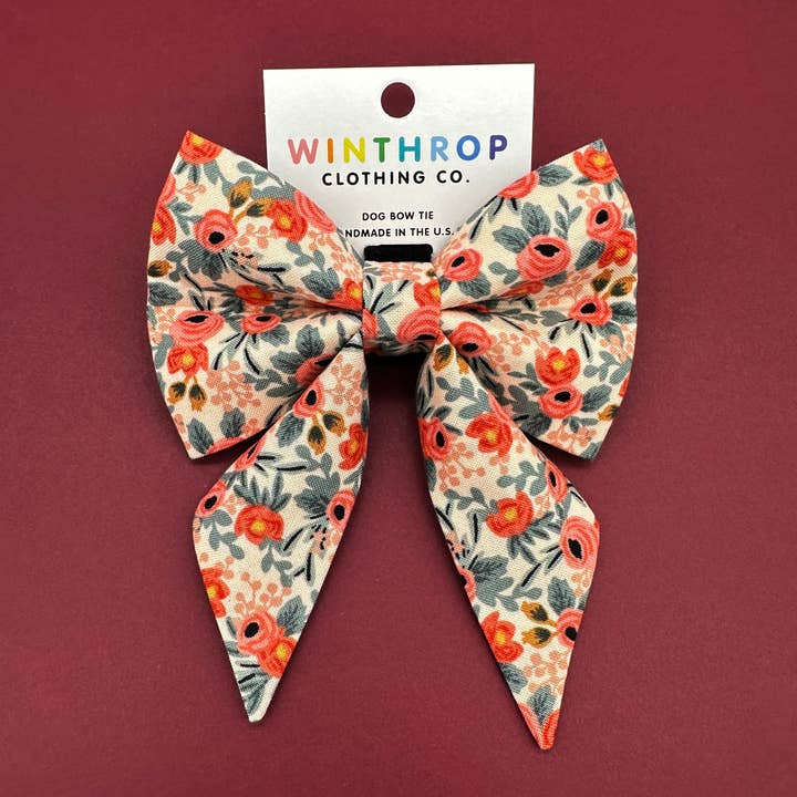 Rose Sailor Dog Bow for wholesale by Winthrop Clothing Co.