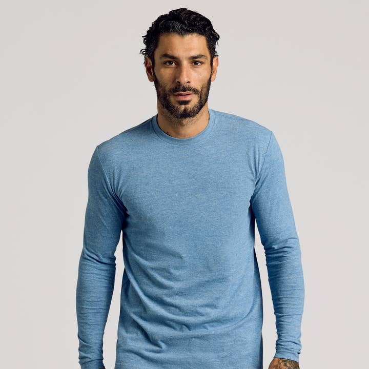 Heather Indigo Tall Long Sleeve T-Shirt for wholesale by True Classic