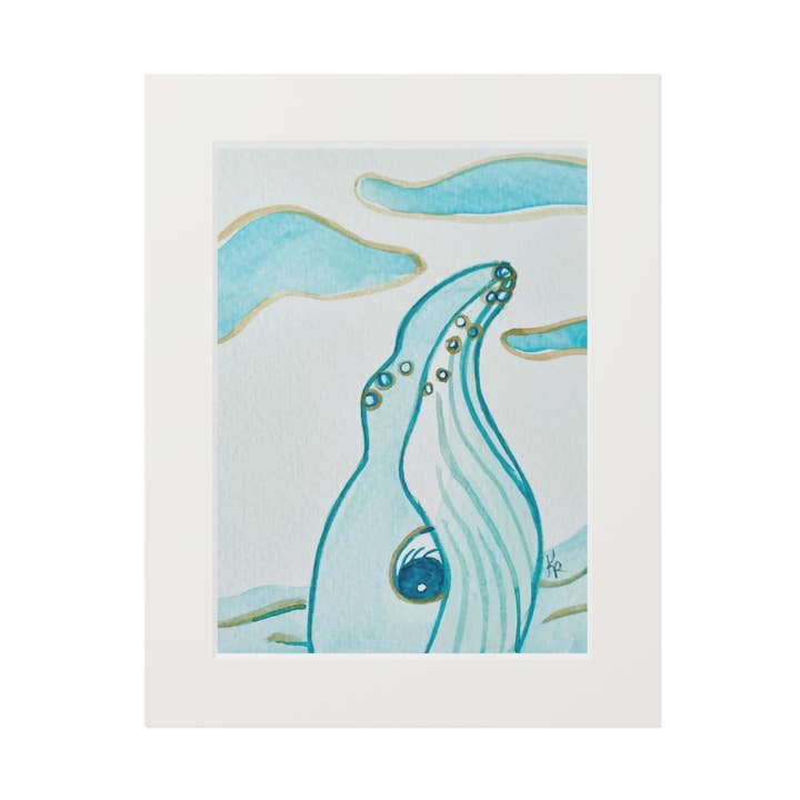 Dreamy Whale 11x14" Mat Giclee Prints for wholesale by Kimberly Ratliff Art