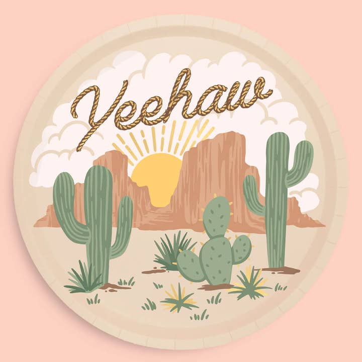 Petit Fetti - Wholesale Disposable Plate - Western Rodeo Birthday Party Plates, Decorations, 24 count