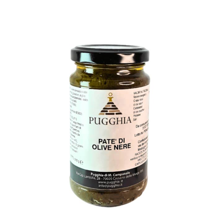 Paté de aceitunas negras de 212 g. para venta al por mayor de PUGGHIA