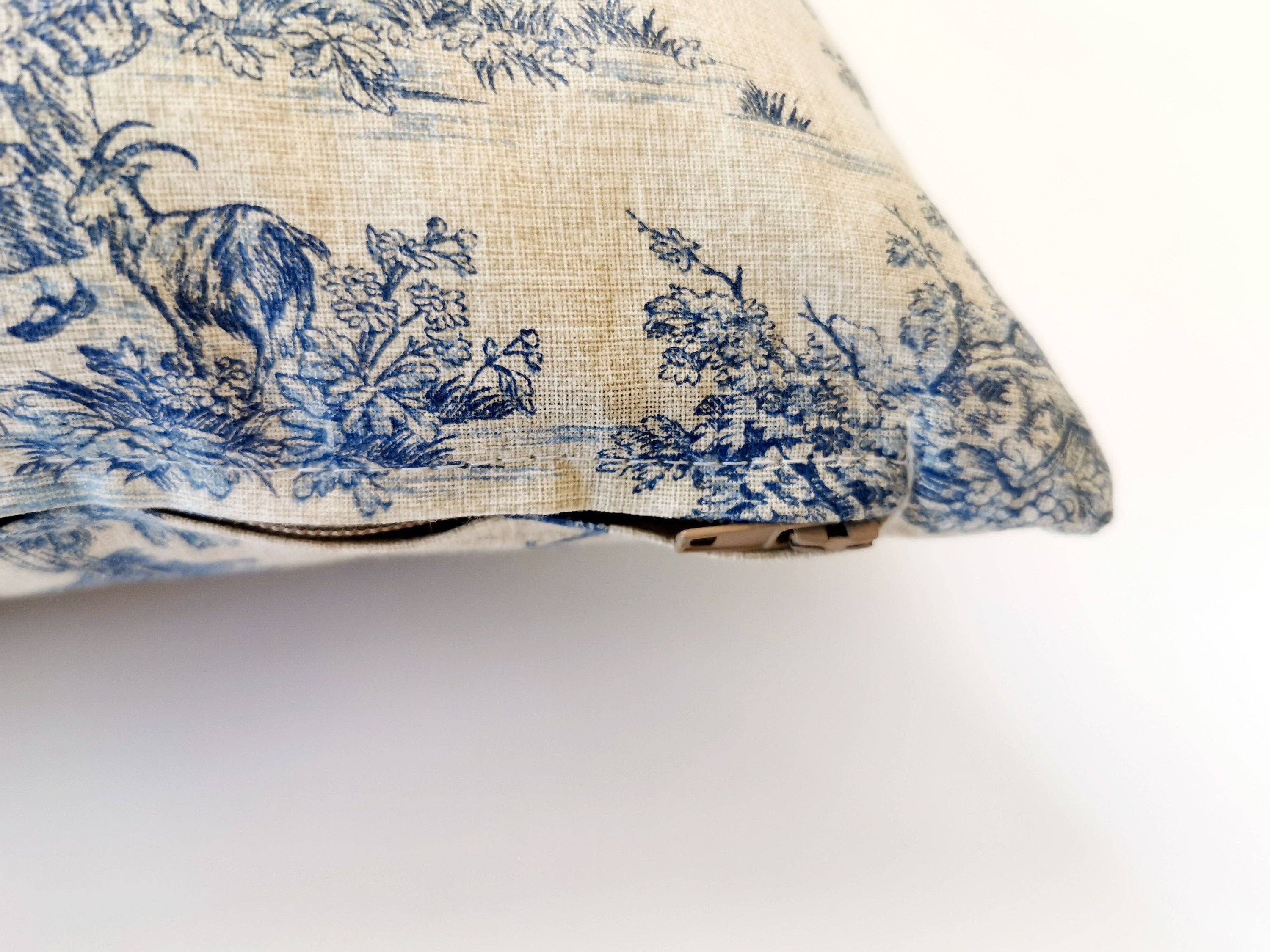 Homesite - Wholesale Throw Pillow Cover - Toile De Jouy Pillow Cover Blue, 4 Sizes1