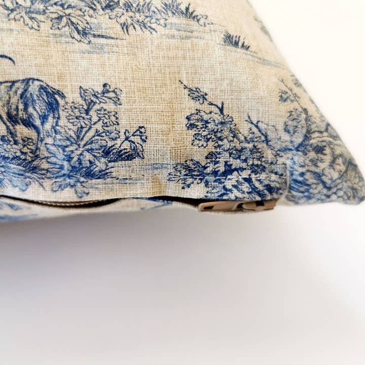 Homesite - Wholesale Throw Pillow Cover - Toile De Jouy Pillow Cover Blue, 4 Sizes1