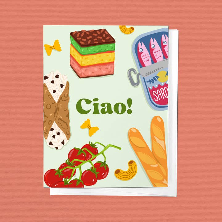 Parcel Island - Wholesale Everyday Greeting Card - Ciao! Italian Foods and Desserts General Greeting Card2