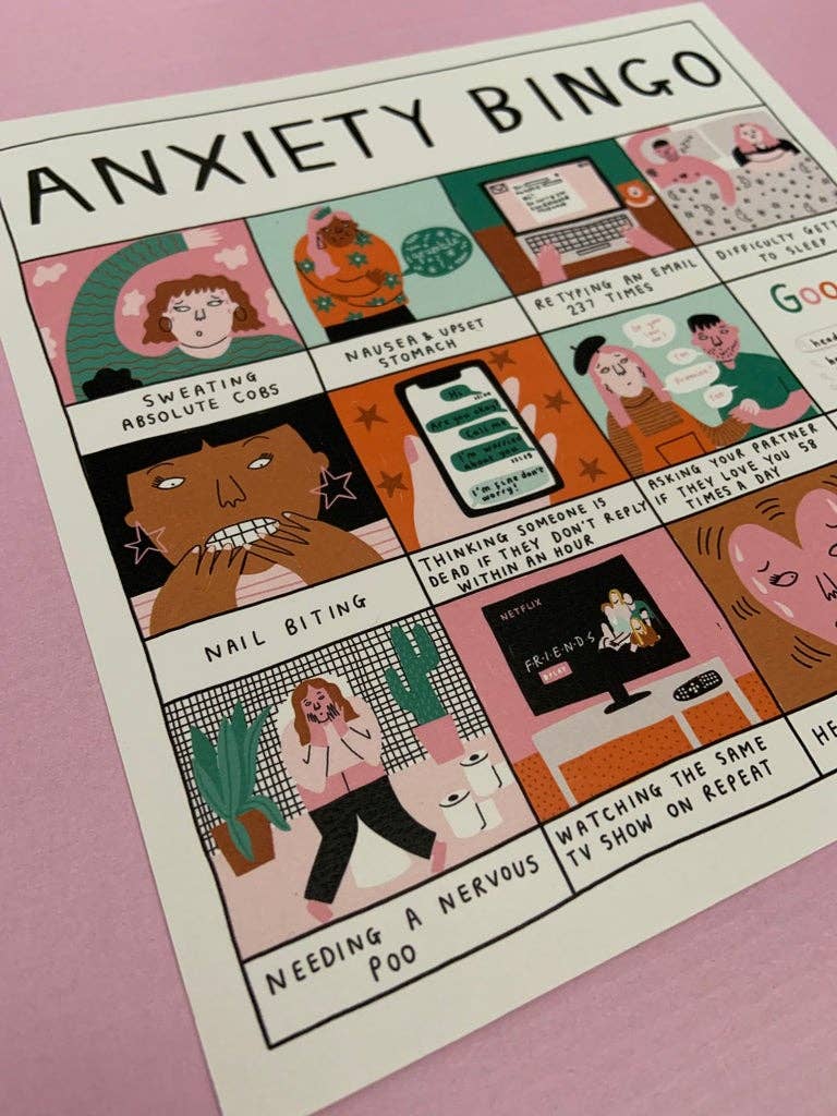 Ellastrated – wholesale Art print – Anxiety Bingo Print2