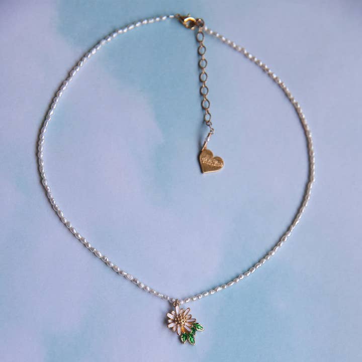 Daisy Rice Pearl Necklace for wholesale by VidaKush