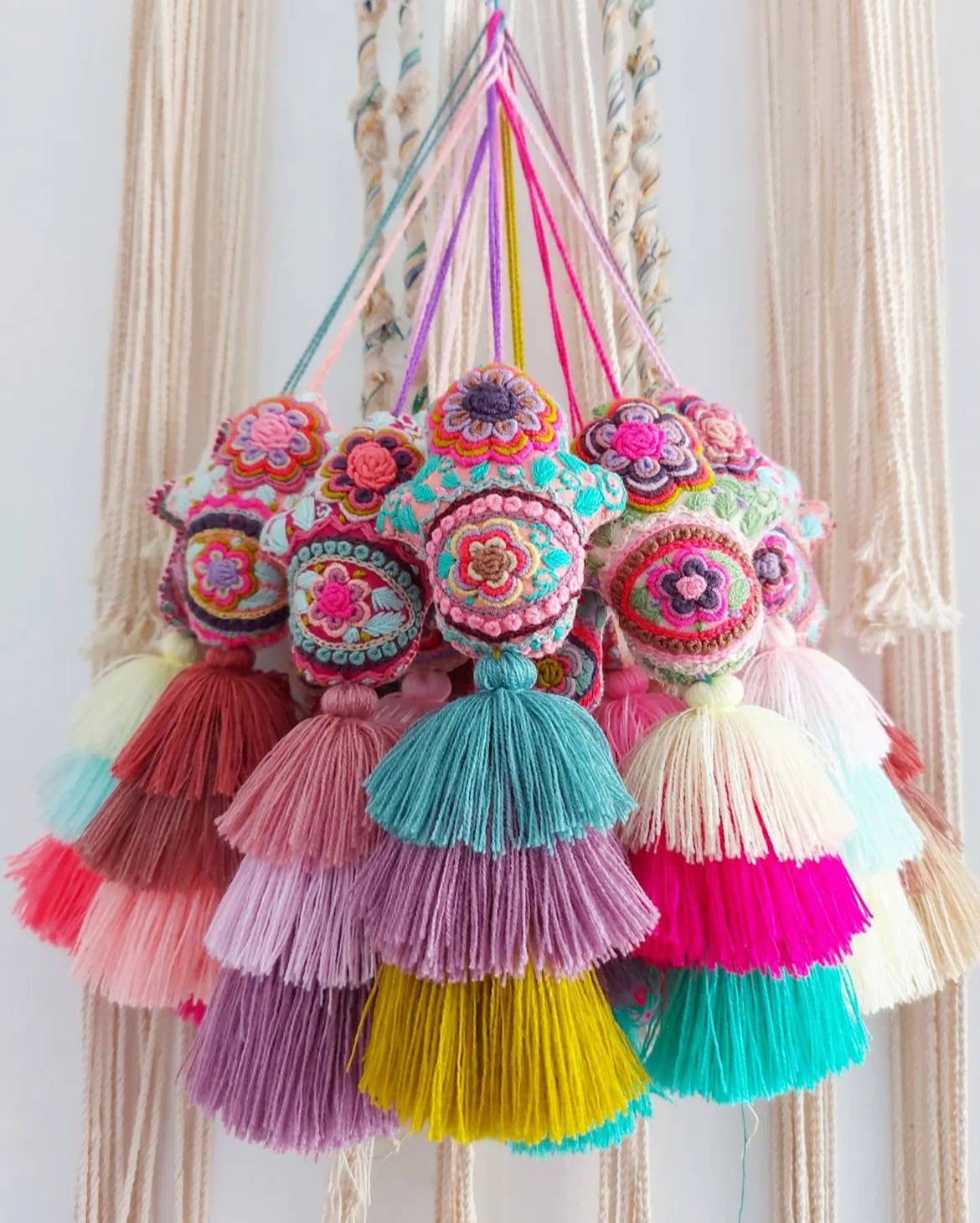 Tribal tassel, handmade, boho bag charm, gypsy charm, earth colours, s –  Vliving
