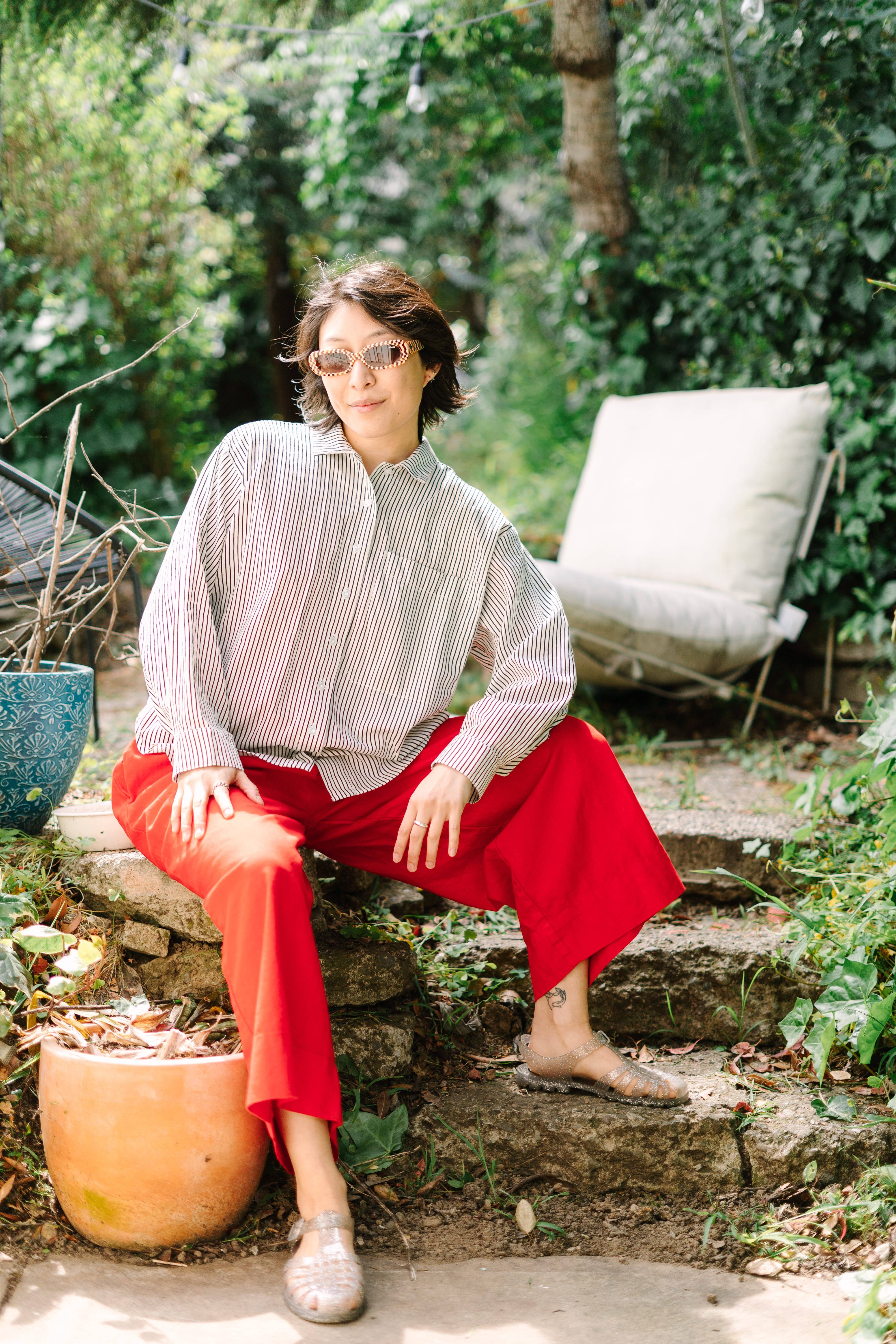 Nettle Studios - Wholesale Button Down Shirt - Unisex - Size Inclusive Plus Size Long Sleeve Button Up Striped Linen22