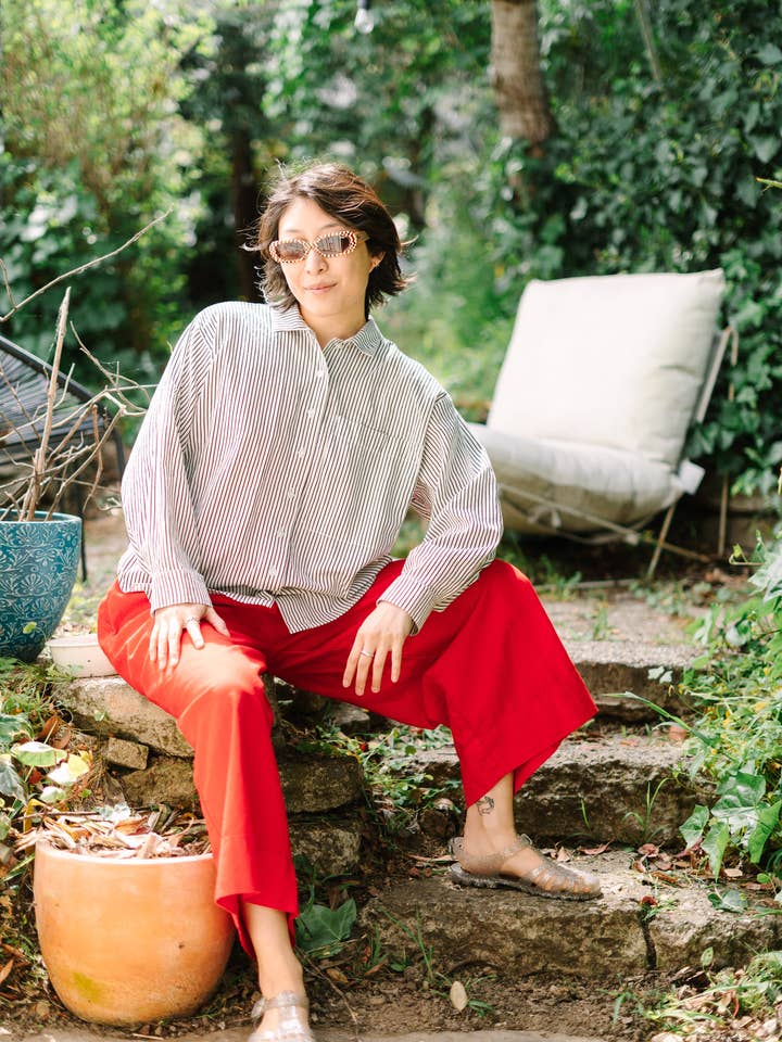 Nettle Studios - Wholesale Button Down Shirt - Unisex - Size Inclusive Plus Size Long Sleeve Button Up Striped Linen22