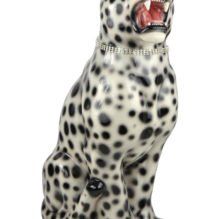 22" BLACK & WHITE LEOPARD, CAPODIMONTE for wholesale by Three Star IM/EX Inc.