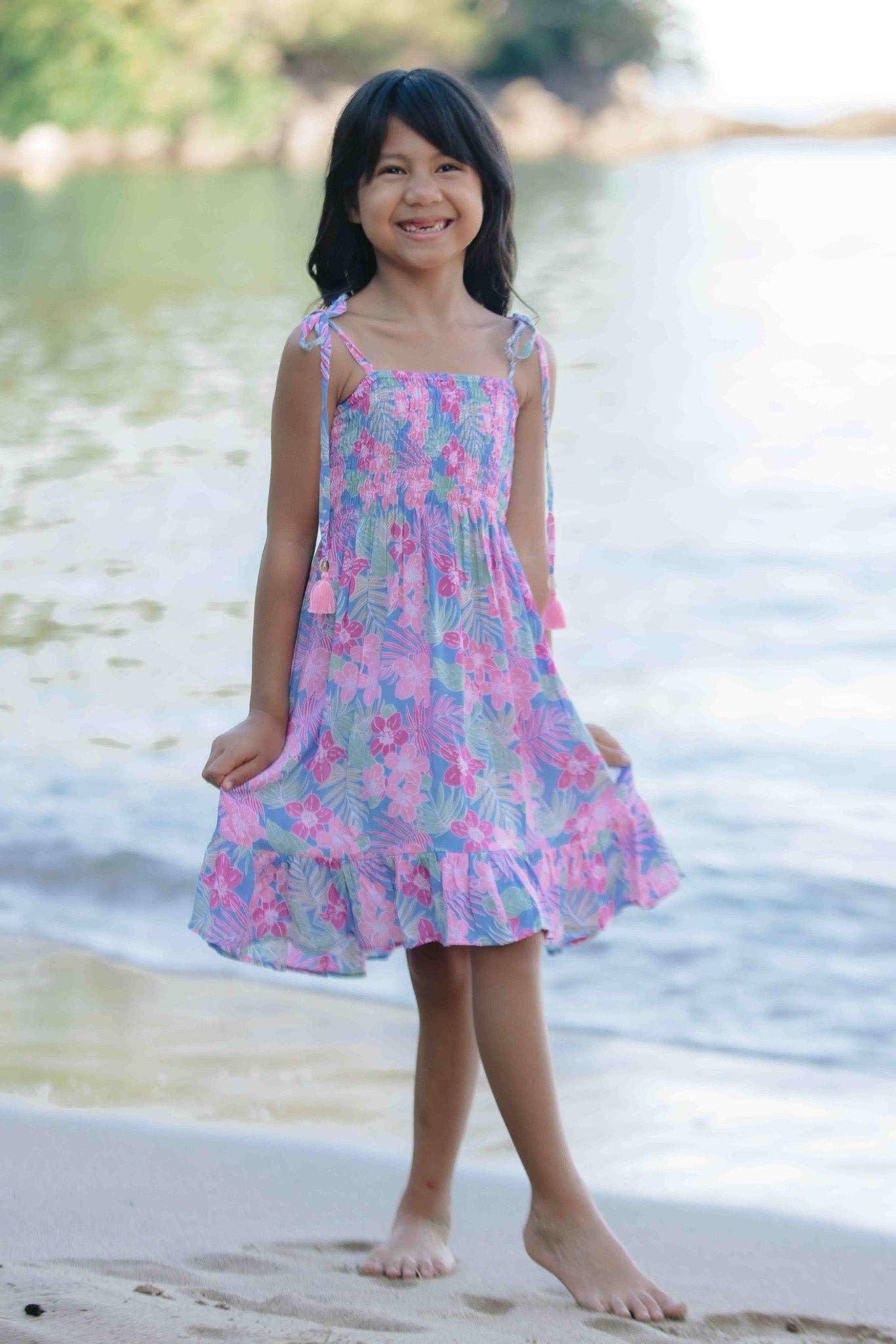Tropics Cornflower Kids Surfs Up Dress for wholesale on Faire