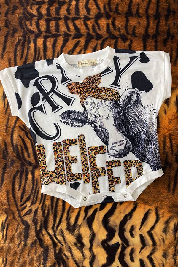 luluclothes - Wholesale Bodysuit (Non-Footed) - Baby - XCH0014-8H Leopard Cow short sleeve infant baby onesie2