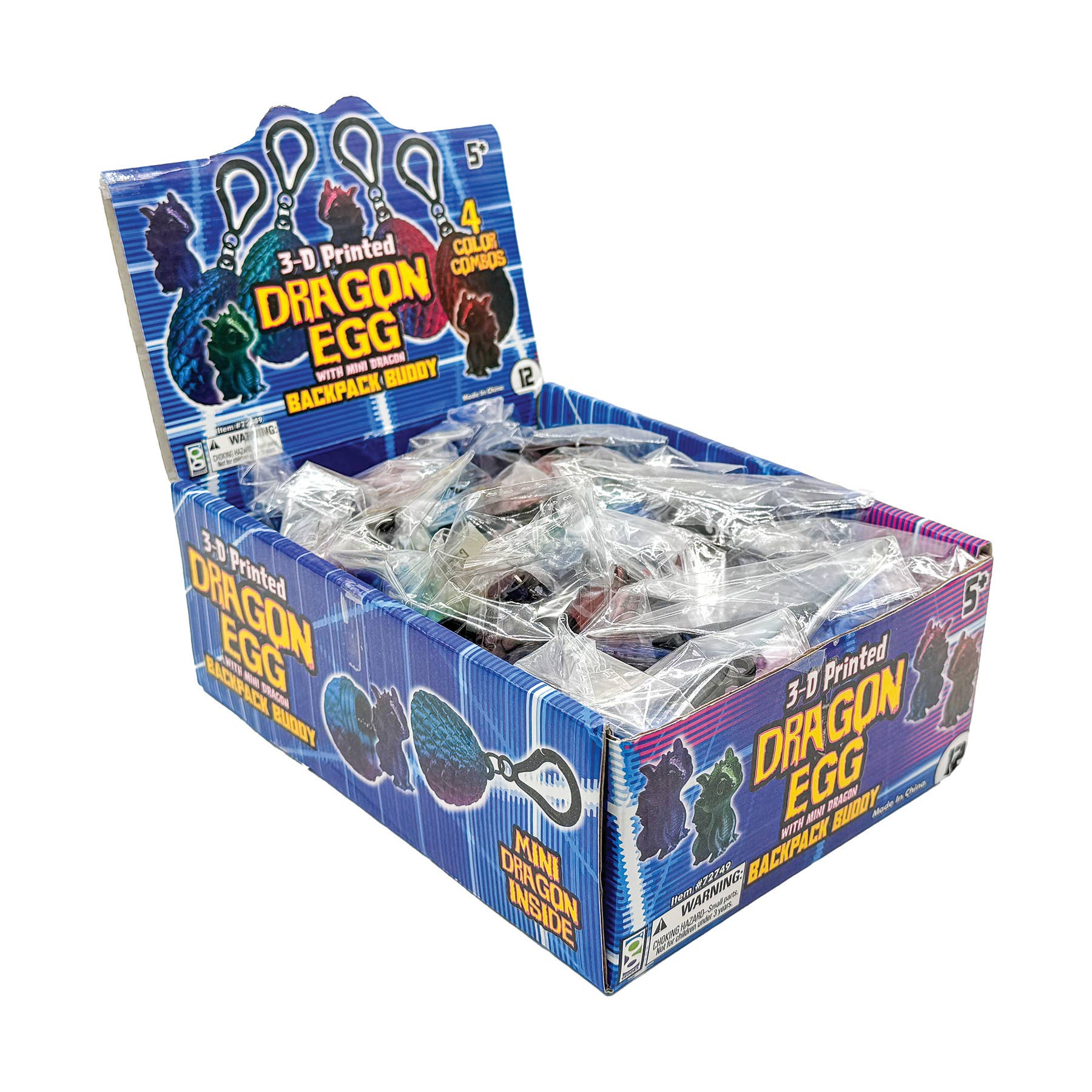 Geddes - Wholesale Keychain - Kids - 3D PRINTED DRAGON EGG W/ MINI DRAGON KEYCHAIN   12/DSP10