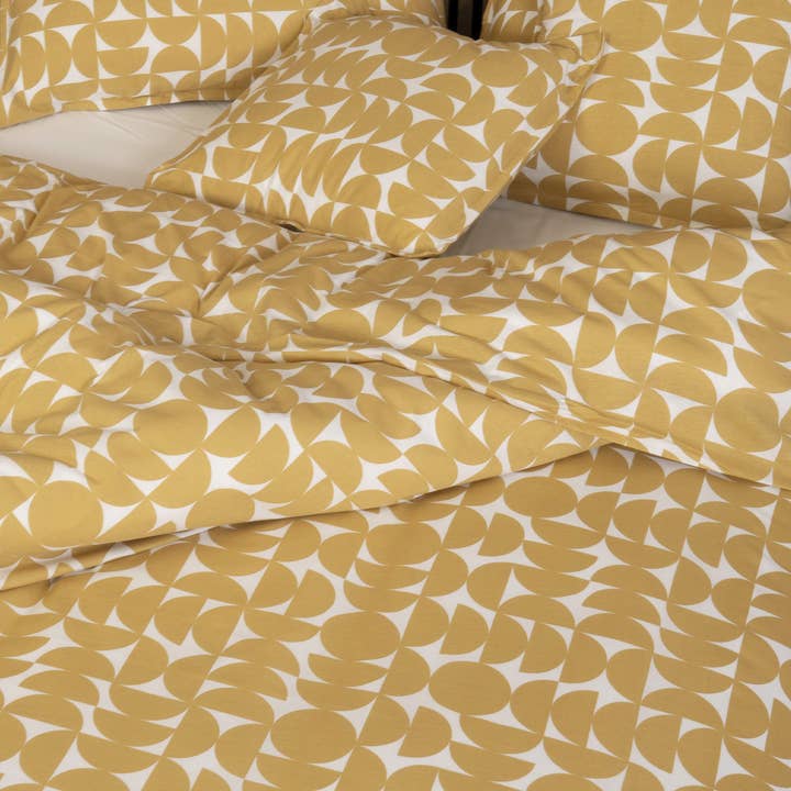 Ocra Cuscino in jersey di cotone - Biancheria da letto Pop ocra in vendita all'ingrosso su Faire1