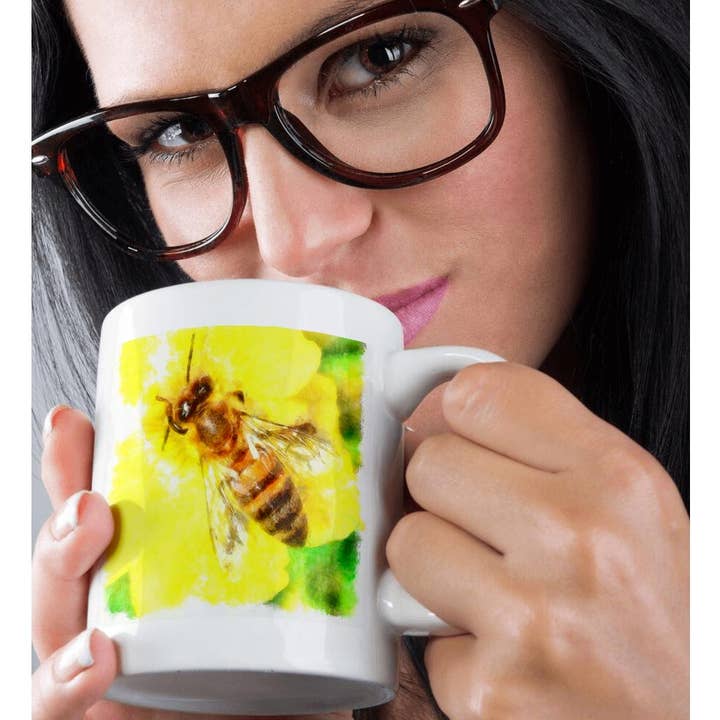3dRose - Wholesale Coffee Mug - 3dRose, The Pollen Collector Honeybee Watercolor, Mug9