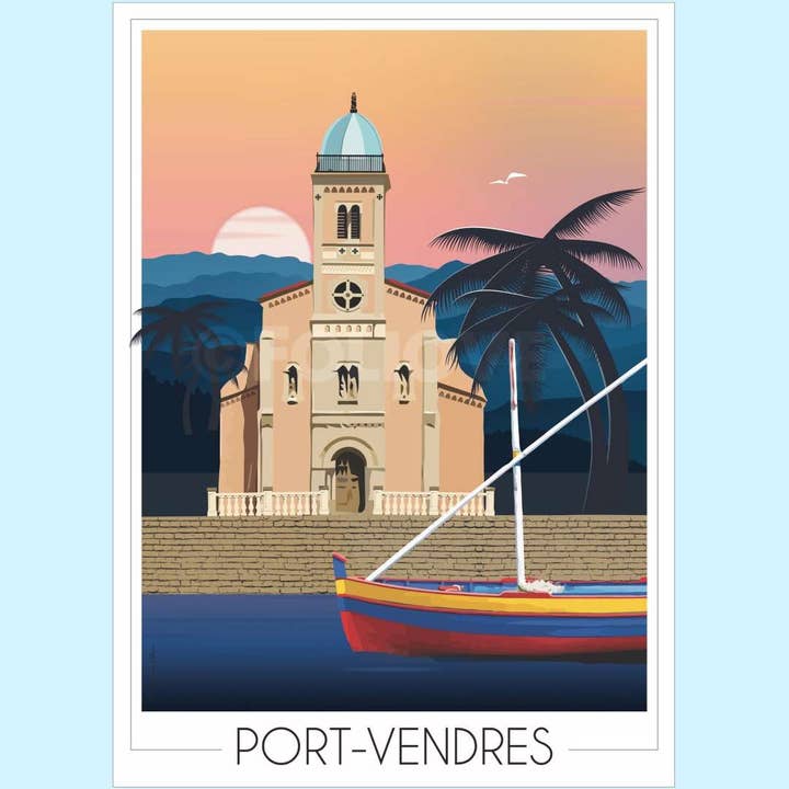 Poster – Saint Peter's Church in Port-Vendres for wholesale by Foliove
