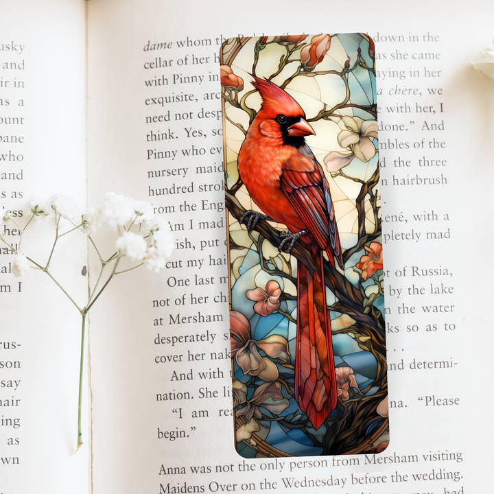 Dejligt illustreret rødt kardinaltrykt bogmærke, Page Saver, Book Lover Gift for engroshandel hos simply creative