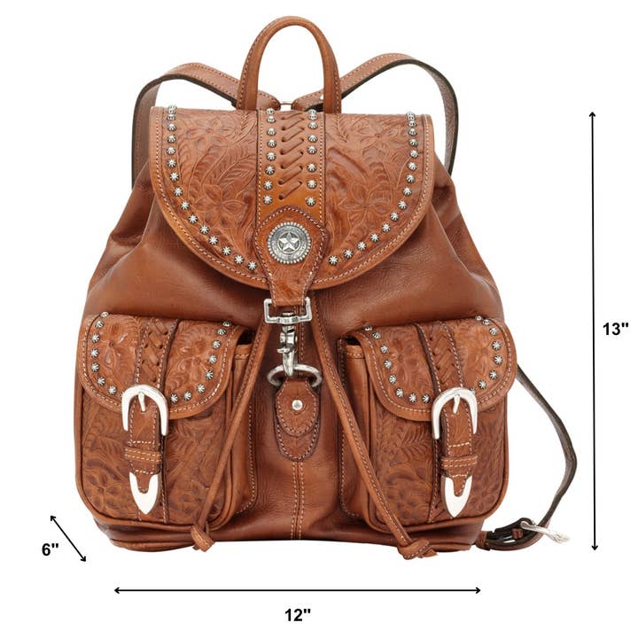 American West - Venta al por mayor Mochila - Unisex - Mochila Clásica de Viaje con Cordón y Bolsillo Frontal3