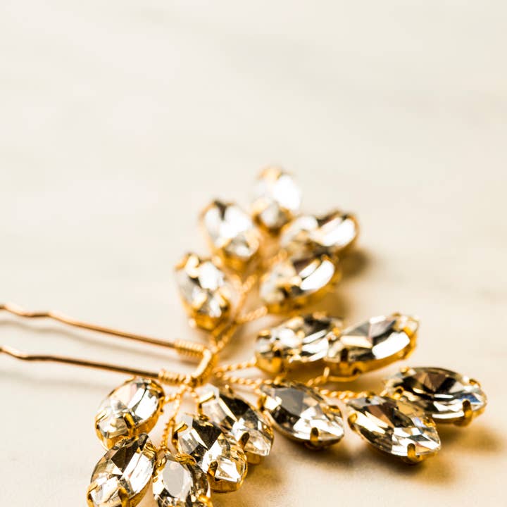 SallyJaneBridal - Wholesale Hair Pin - Esther Hairpins Gold - bridal hair jewelry - set of 25