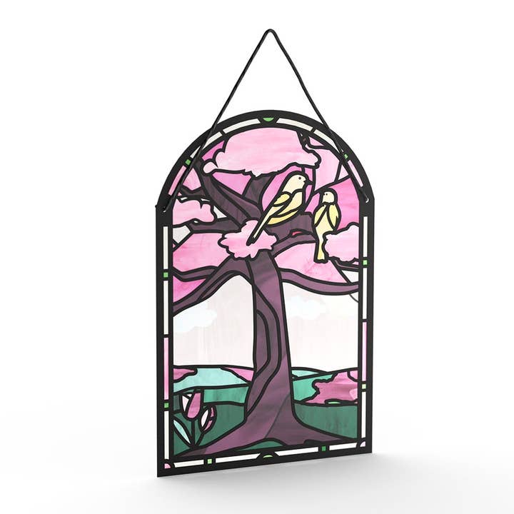 Lovepop Cards - Wholesale Love Card - You Brighten My World Birds 5"x7" Suncatcher Card, Pop-Up